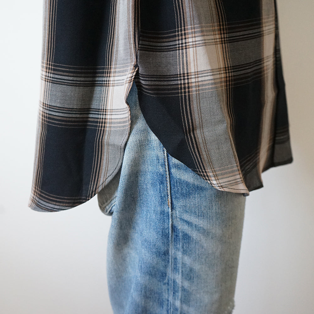 BATONER - OMBRE CHECK REGULAR COLLAR SHIRT