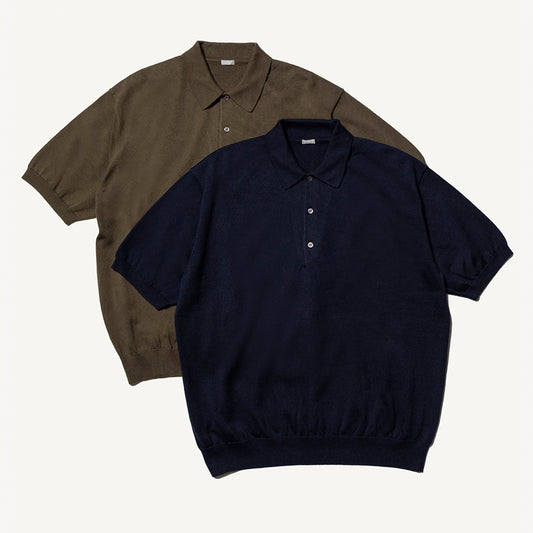 A.PRESSE - Cotton Knit S/S Polo Shirts