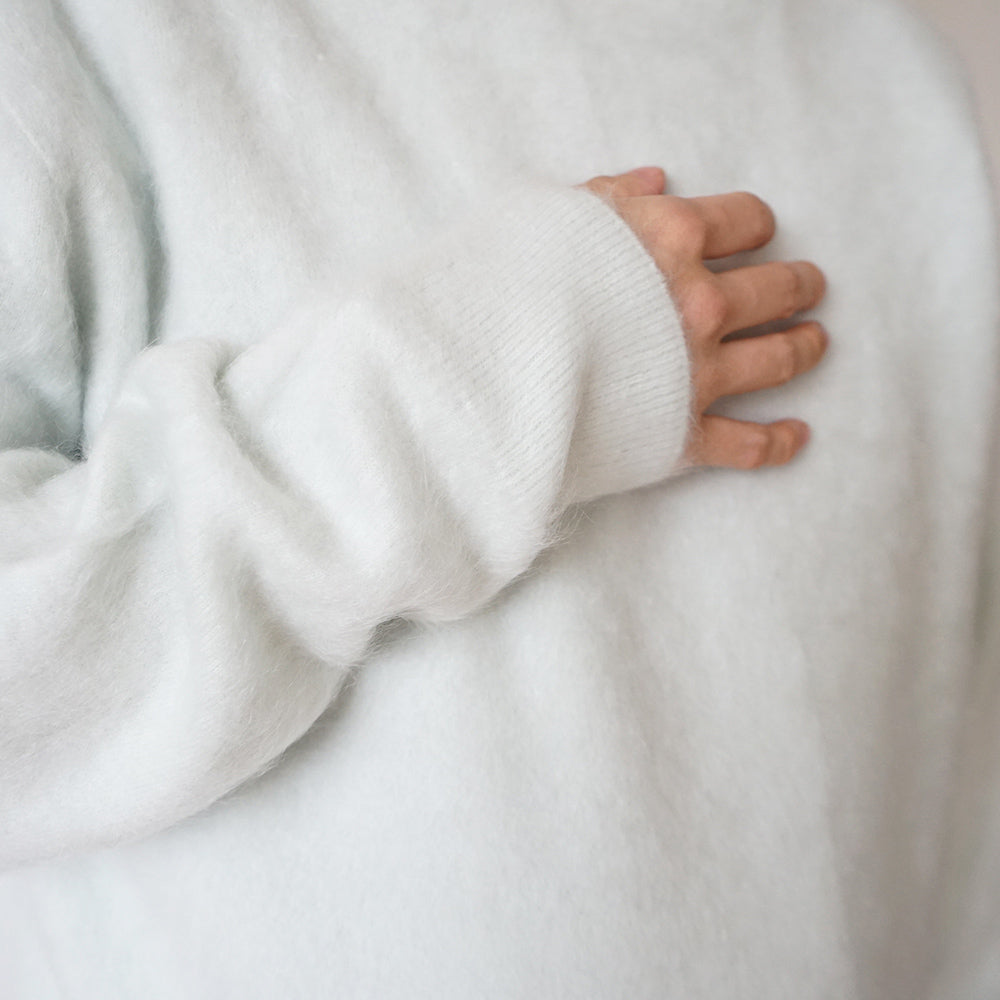 ATON - ROYAL CASHMERE FUR CREWNECK SWEATER