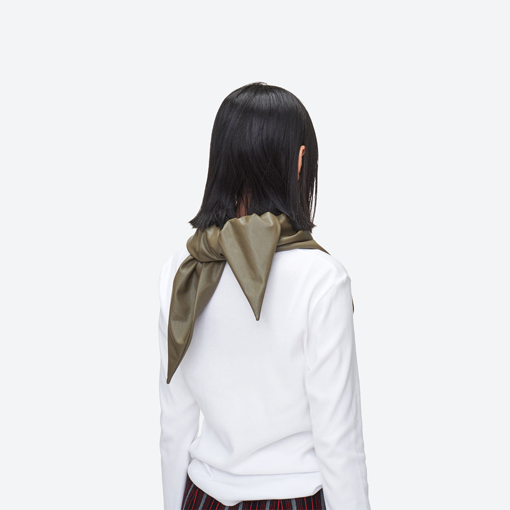 KIJIMA TAKAYUKI - FAUX LEATHER TRIANGLE SCARF
