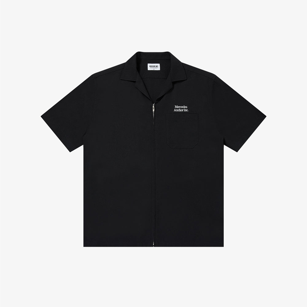 Mercedes Anchor inc. - OPEN COLLARED S/S LINEN ZIP SHIRT – IN MY