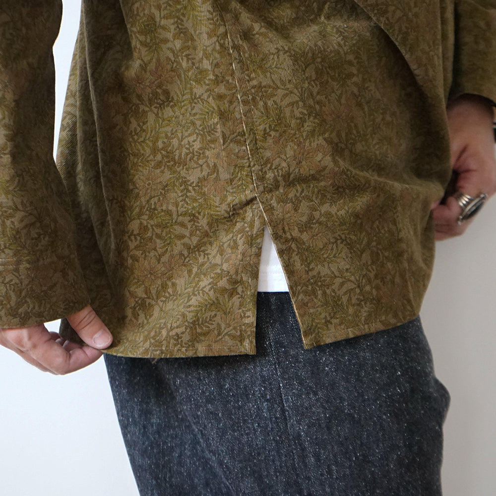 Cale - 21-wale Cord Print Skipper Shirt