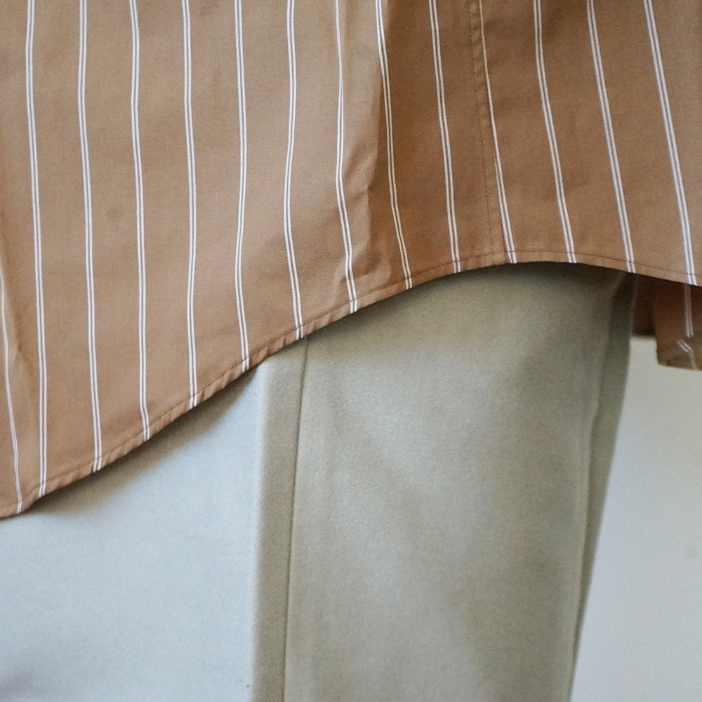 Graphpaper - SIDOGRAS Brown Stripe L/S Oversized Regular Collar Shirt