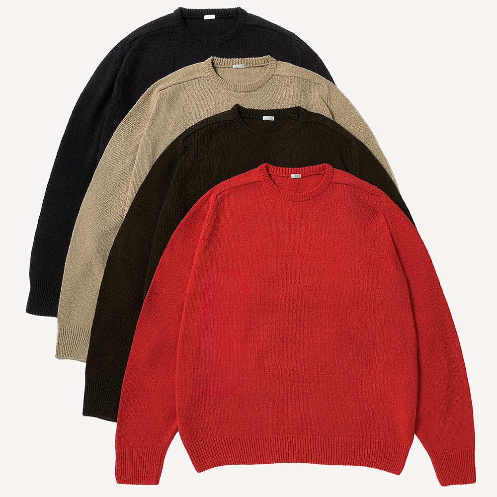 A.PRESSE - Washed Silk Nep Crew Neck Sweater