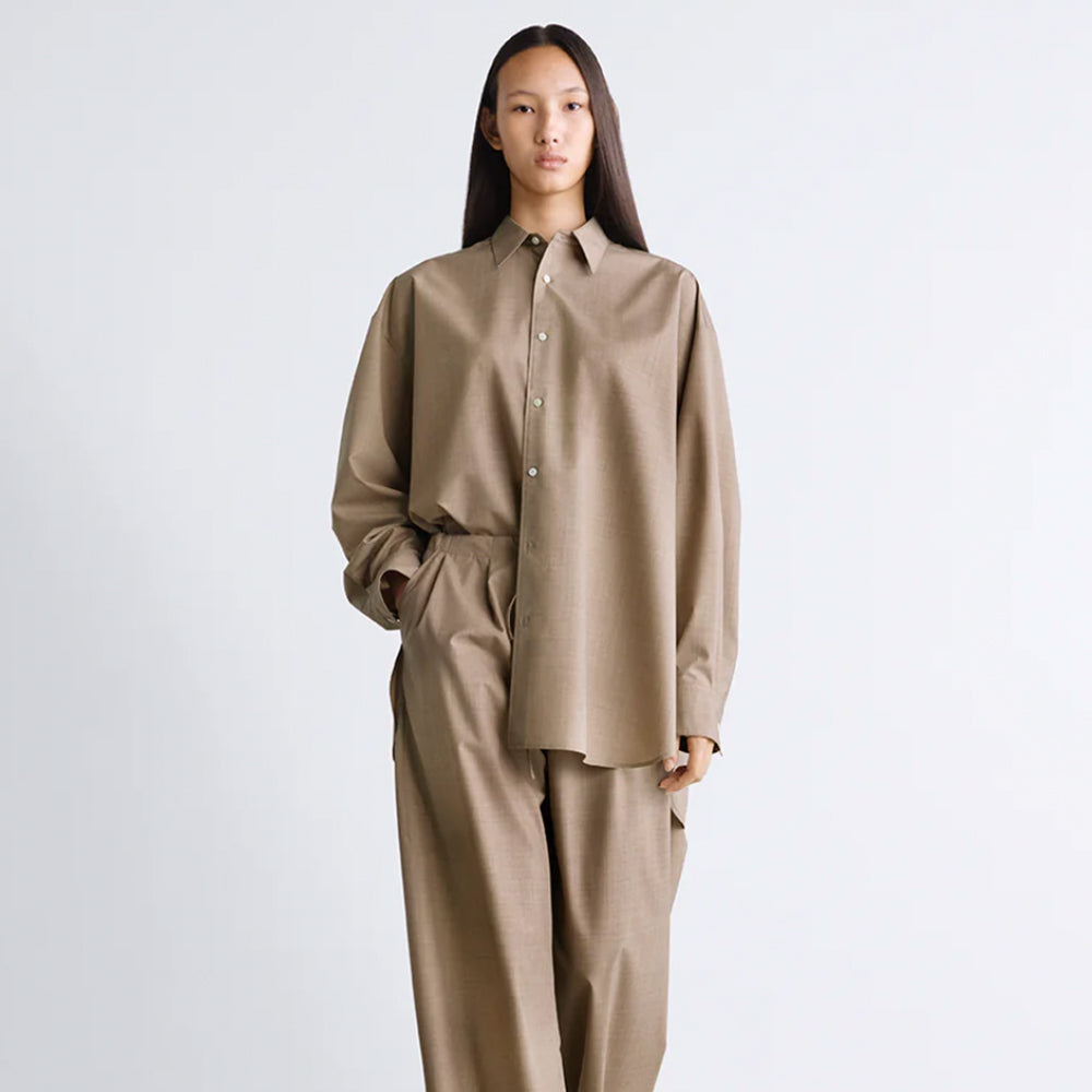 Graphpaper - Fine Wool Heather Regular Collar Shirt