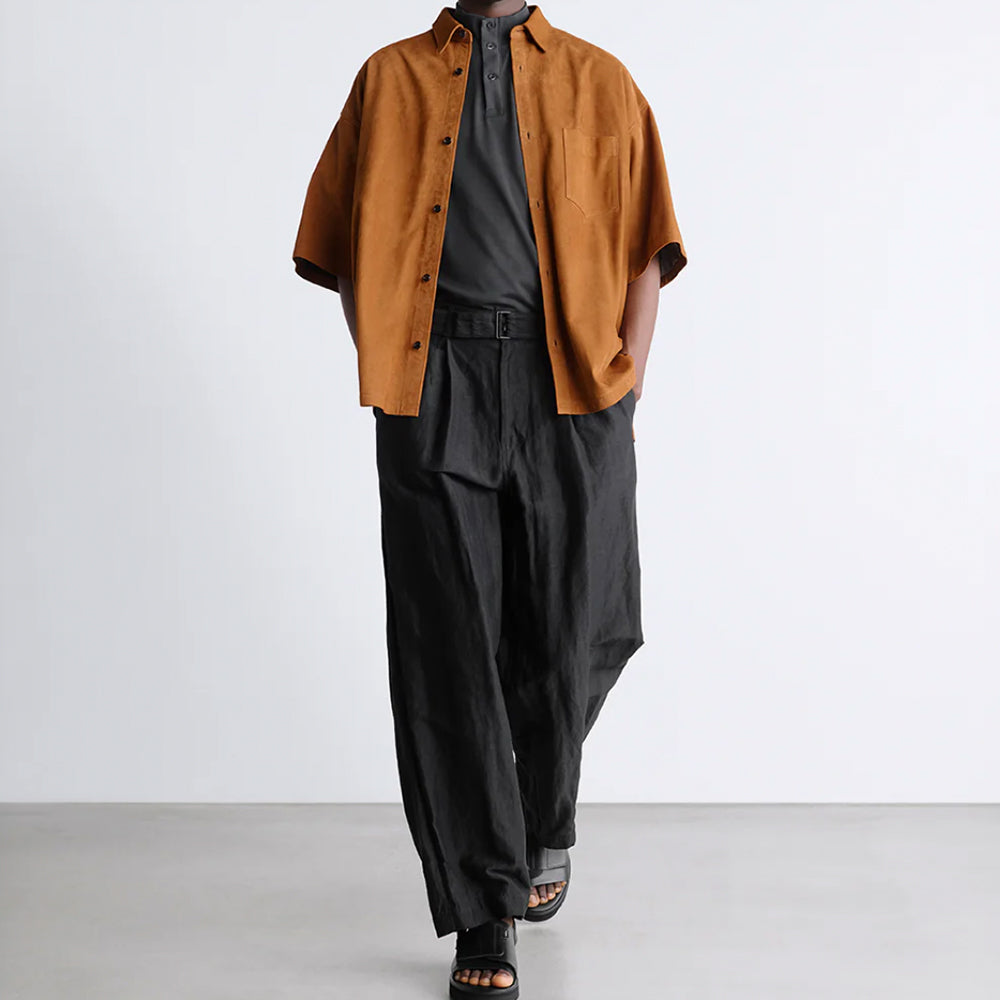 Graphpaper - Linen Cupro Back Satin Belted Pants