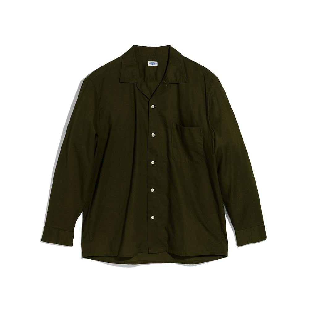 FOUNDOUR - COTTON LINEN OPEN COLLAR SHIRT – IN MY BOOK STORE