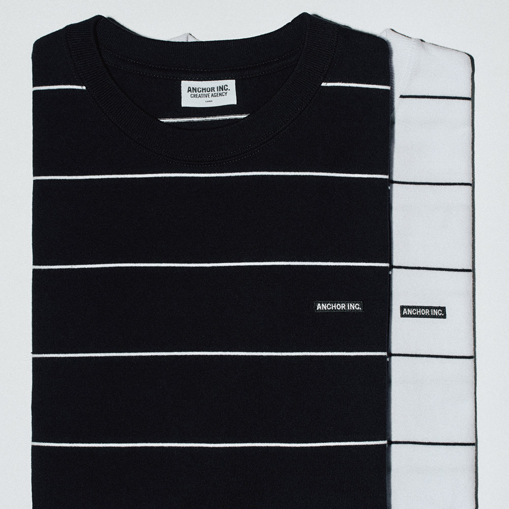 Mercedes Anchor inc. - BOLD LOGO PATCHED STRIPED TEE