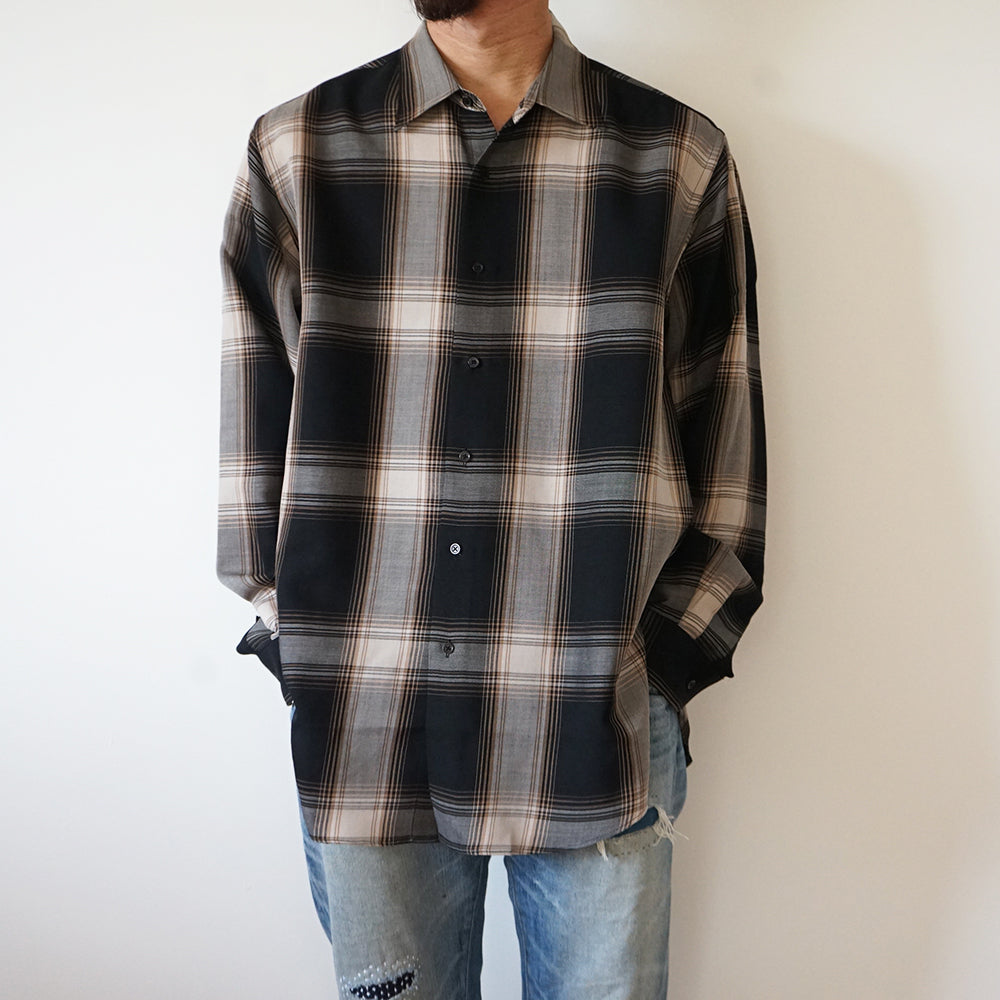 BATONER - OMBRE CHECK REGULAR COLLAR SHIRT