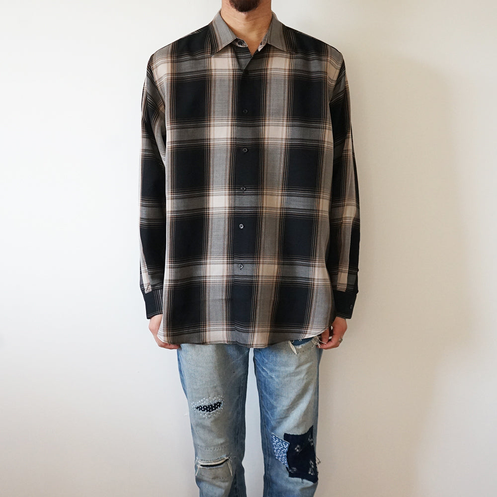 BATONER - OMBRE CHECK REGULAR COLLAR SHIRT