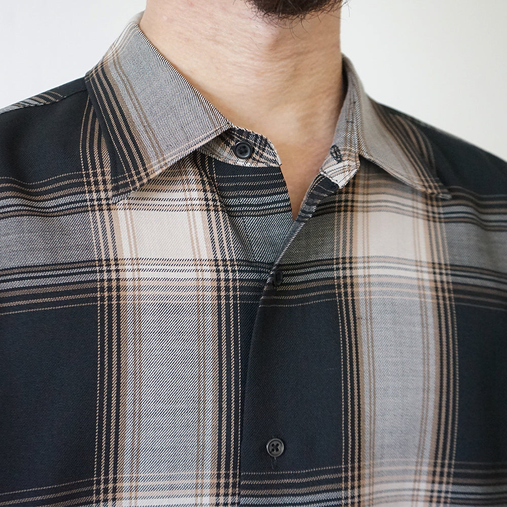 BATONER - OMBRE CHECK REGULAR COLLAR SHIRT