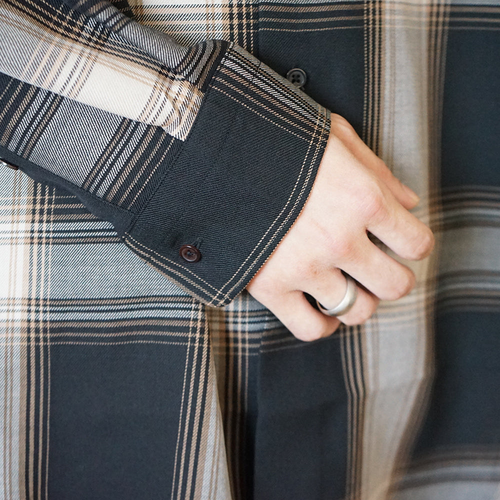 BATONER - OMBRE CHECK REGULAR COLLAR SHIRT