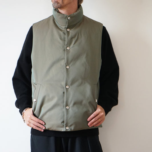 Cale - COTTON SILK GABARDINE DOWN VEST