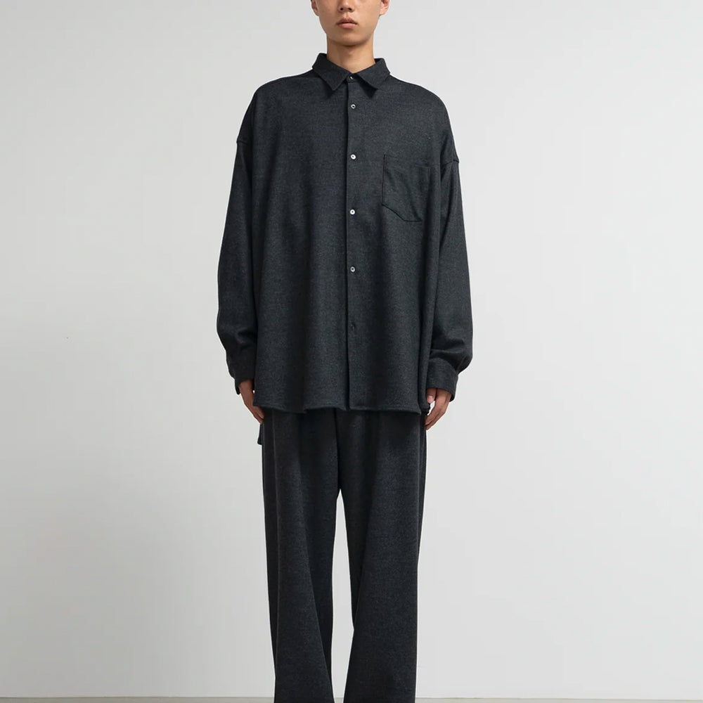 Graphpaper - Wool Smooth Flannel Oversized Regular Collar Shirt