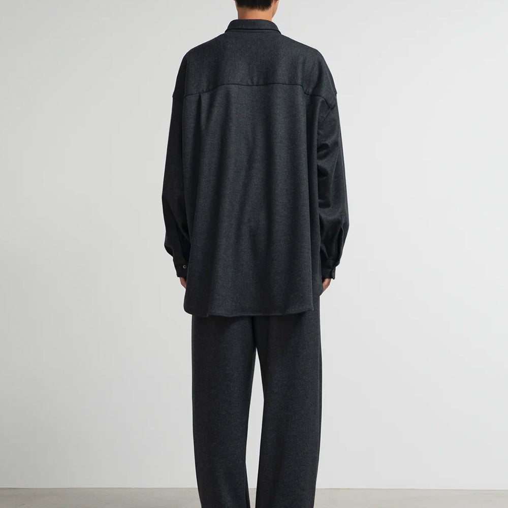 Graphpaper - Wool Smooth Flannel Oversized Regular Collar Shirt