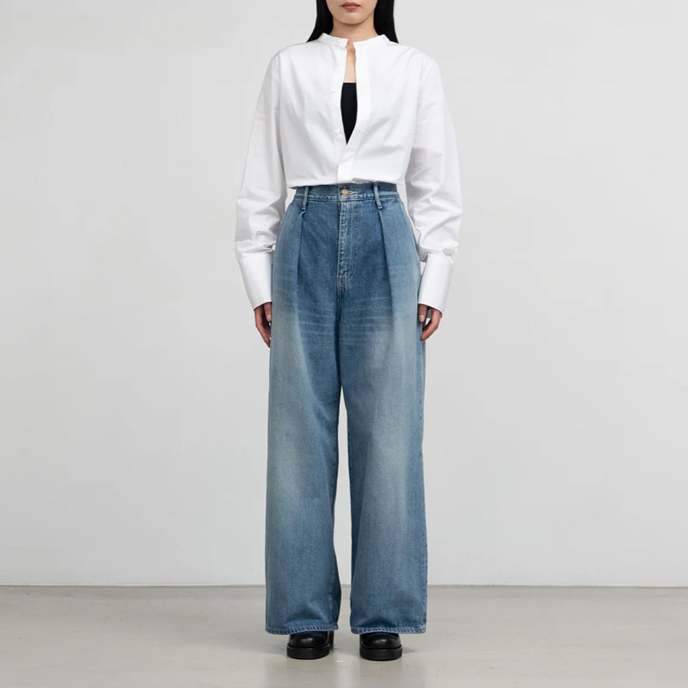 Graphpaper - Selvage Denim Two Tuck Wide Pants-LIGHT FADE-