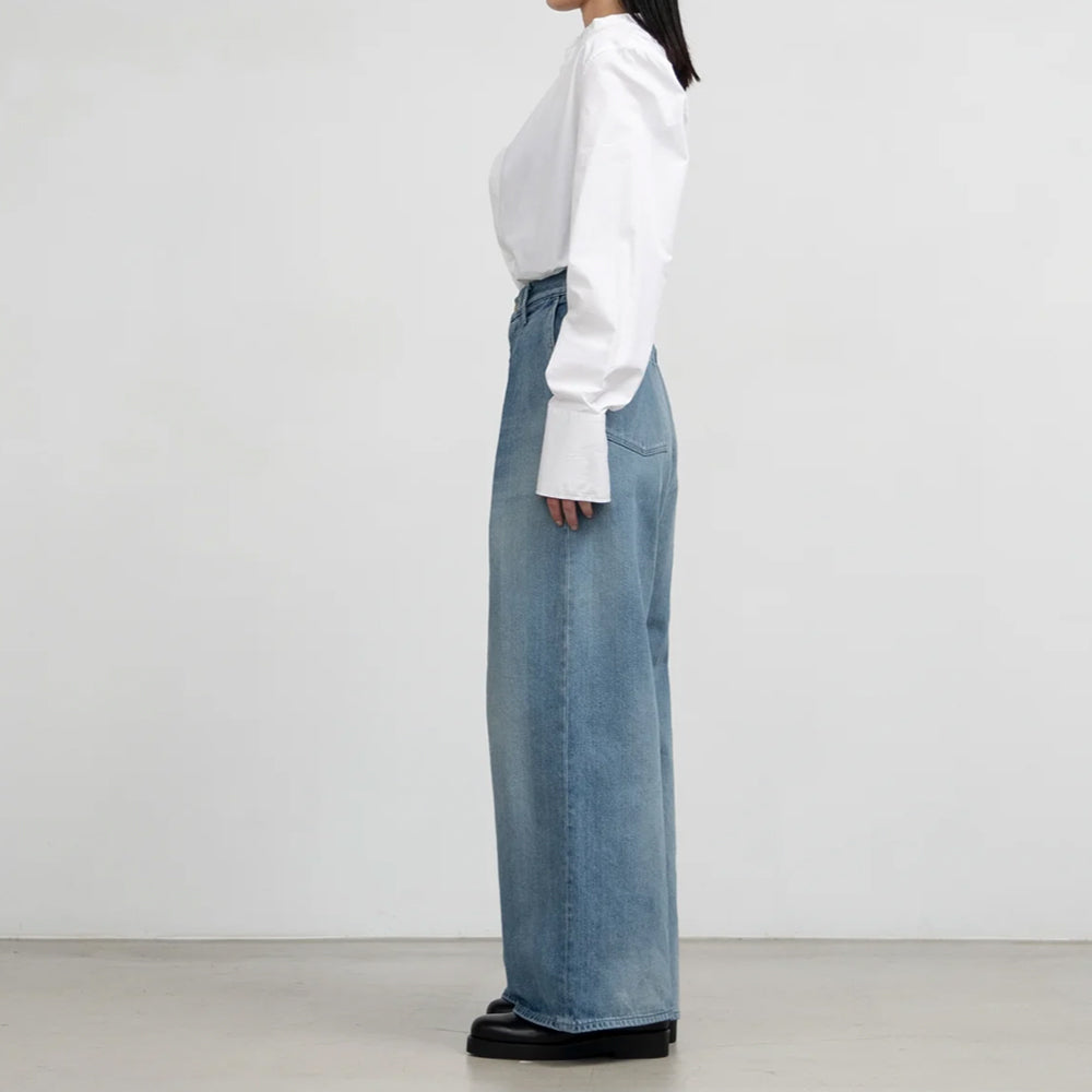 Graphpaper - Selvage Denim Two Tuck Wide Pants-LIGHT FADE-