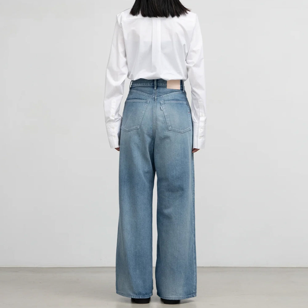 Graphpaper - Selvage Denim Two Tuck Wide Pants-LIGHT FADE-