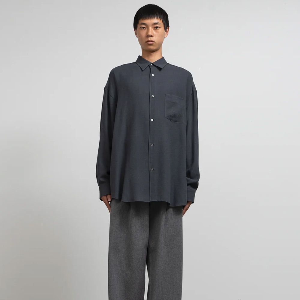 Graphpaper - Viscose Wool Viyella Oversized Regular Collar Shirts