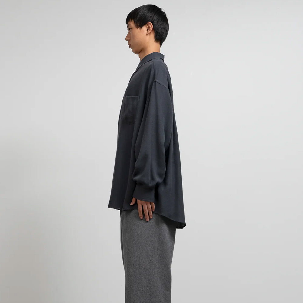 Graphpaper - Viscose Wool Viyella Oversized Regular Collar Shirts