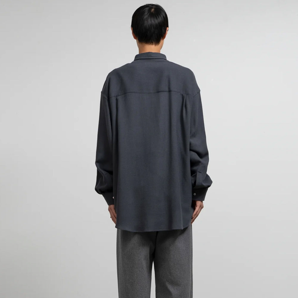 Graphpaper - Viscose Wool Viyella Oversized Regular Collar Shirts