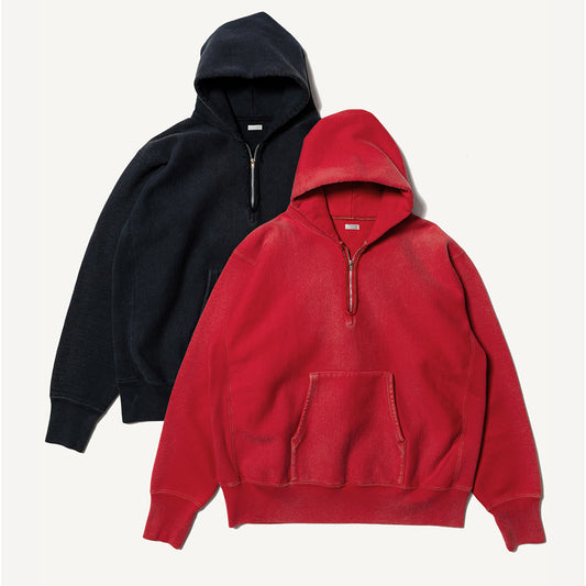 A.PRESSE - Vintage Half Zip Sweat Hoodie