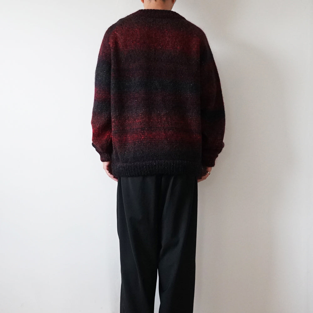 UNUSED(US2534) Vネック ニット セーター(red×black) UNUSED - US2534 – IN MY BOOK STORE