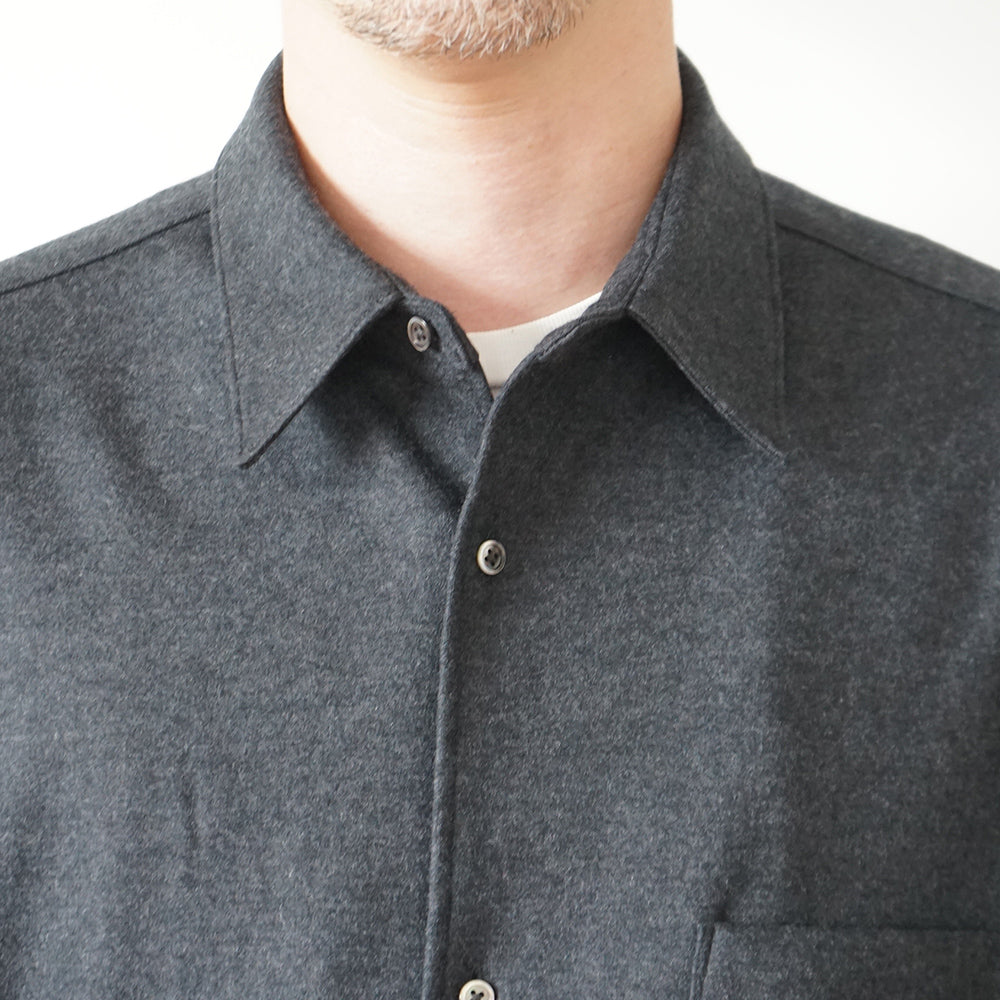 Graphpaper - Wool Smooth Flannel Oversized Regular Collar Shirt