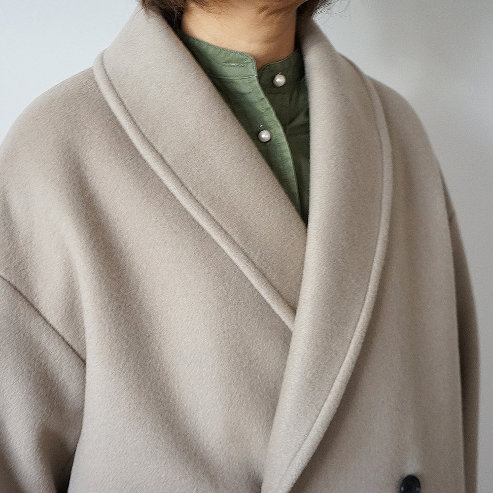 Graphpaper - Light Melton Shawl Collar Coat