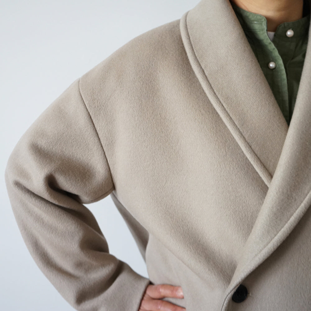 Graphpaper - Light Melton Shawl Collar Coat