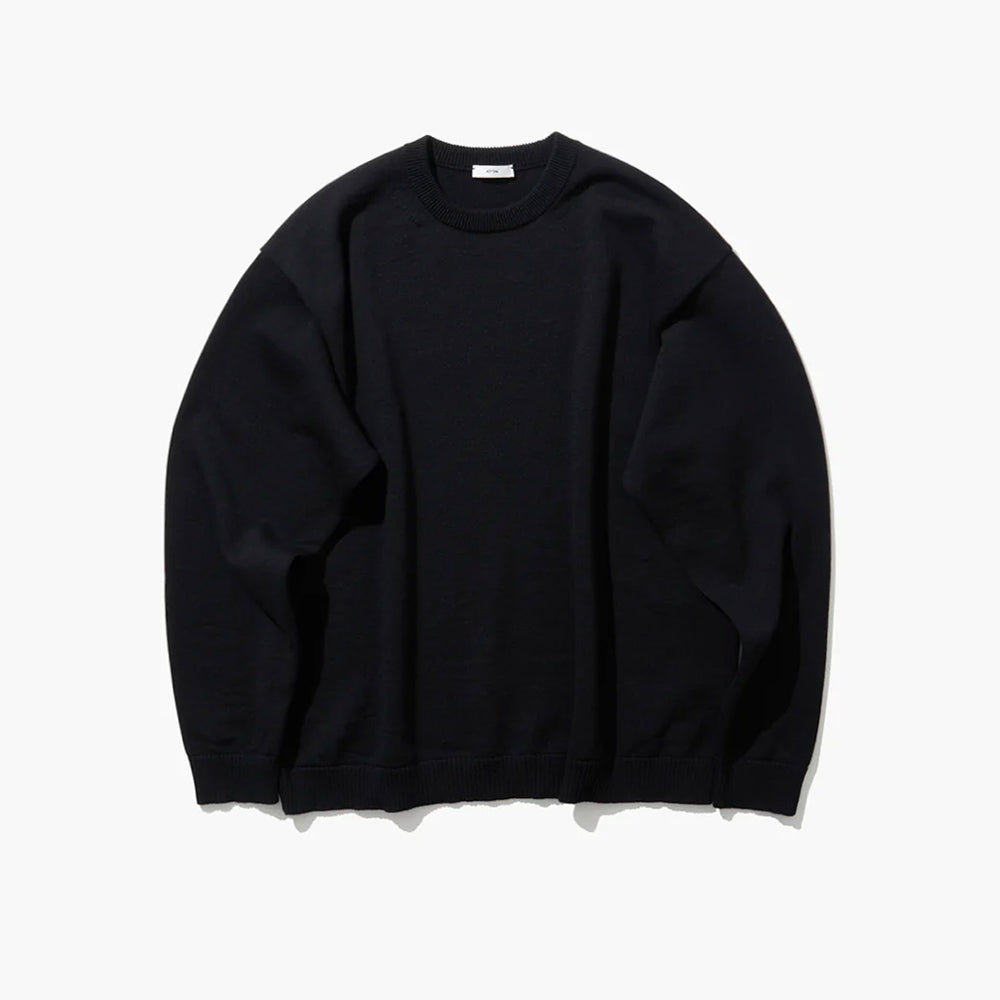 ATON - WOOL WASHI CREWNECK SWEATER