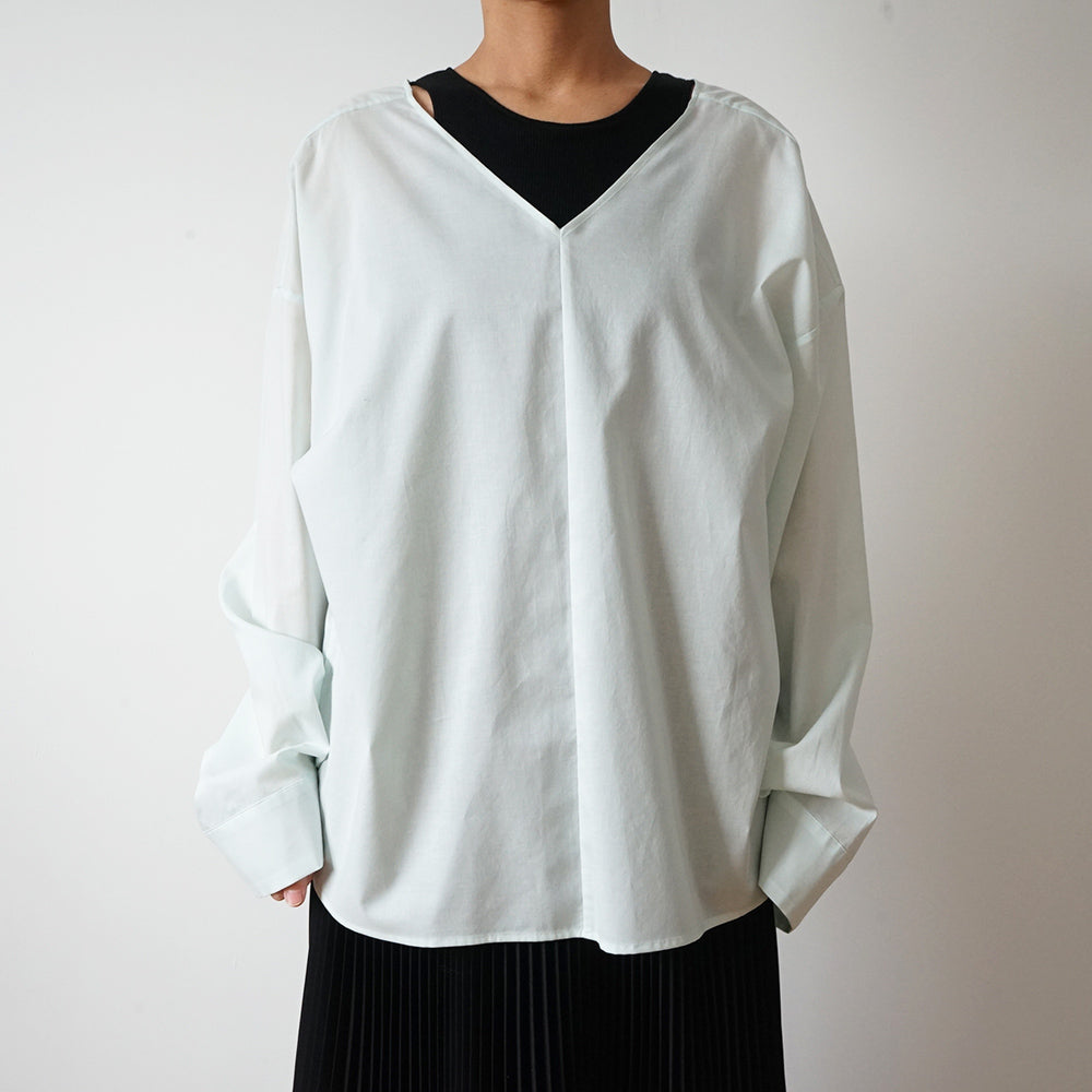 Graphpaper - Silicon Lawn V-Neck Blouse