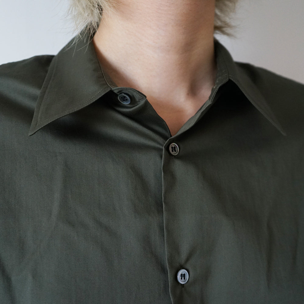 Graphpaper - Silicon Poplin Deep Slit Regular Collar Shirt