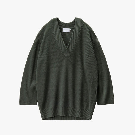 Graphpaper - Mercerized Fine Wool Oversized V Neck Knit