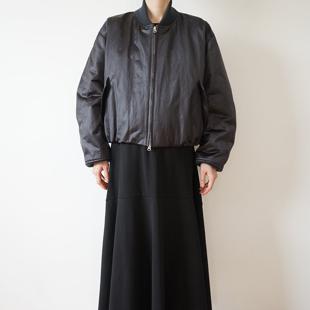 ATON - COWHIDE NYLON CROPPED JACKET MA-1 – IN MY BOOK STORE