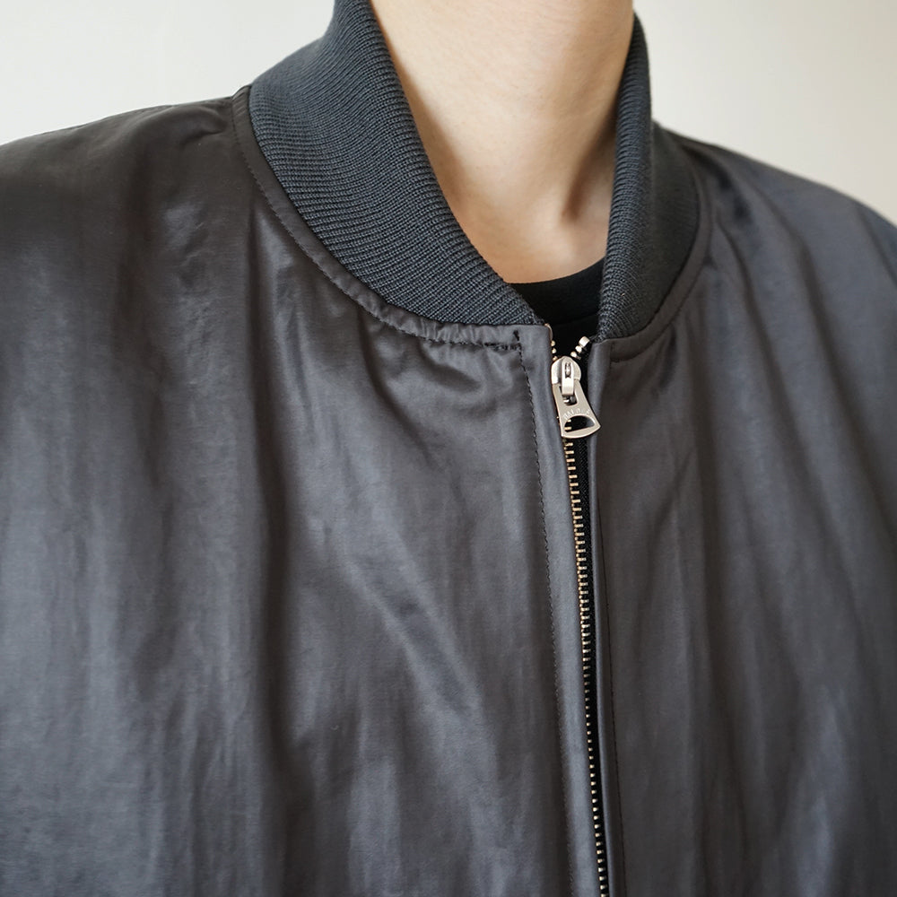 ATON - COWHIDE NYLON CROPPED JACKET MA-1