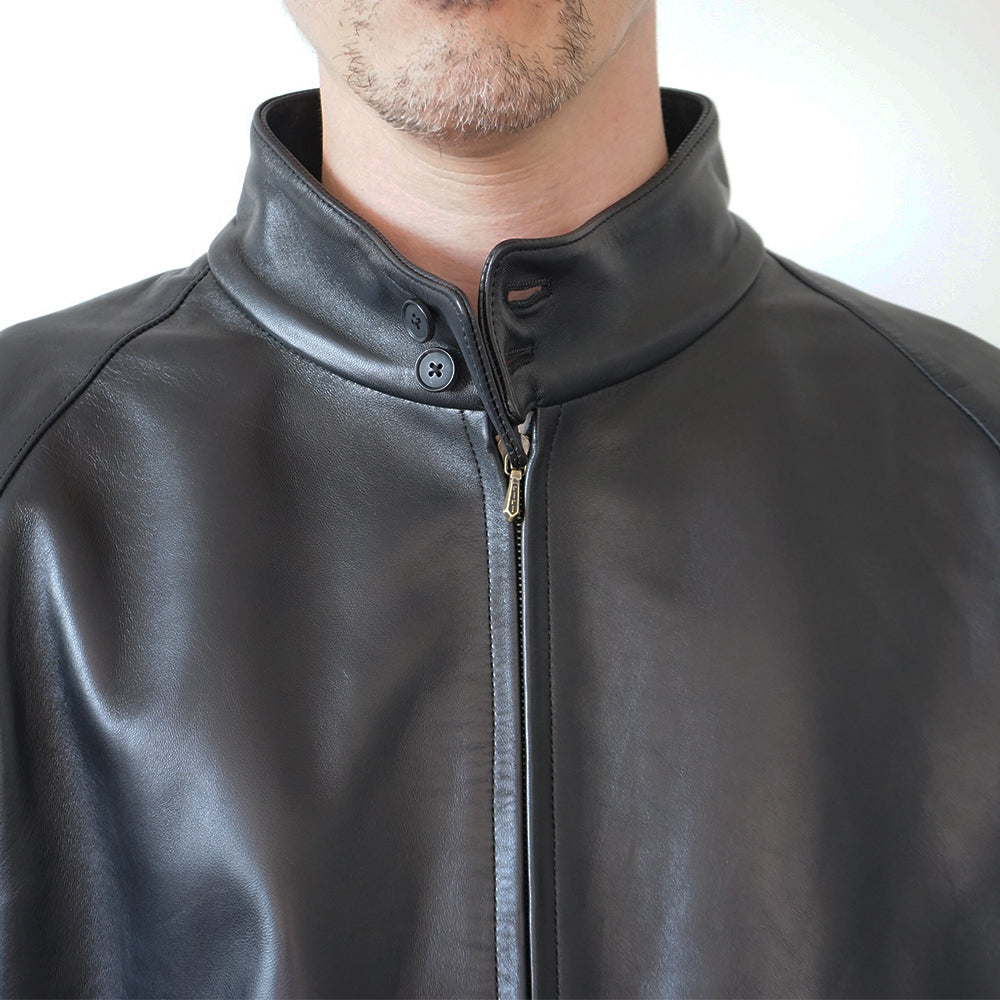 A.PRESSE - Leather Harrington Jacket