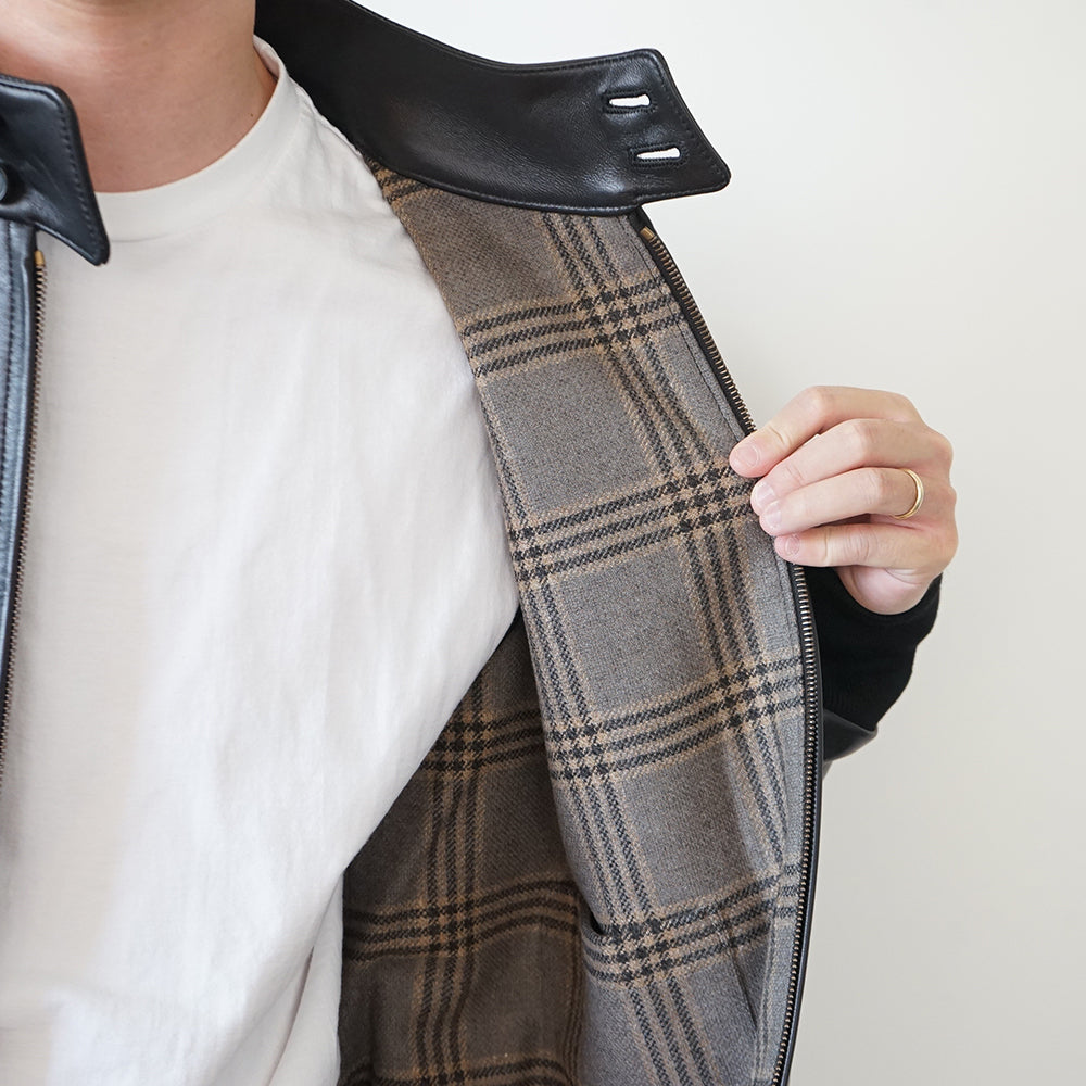 A.PRESSE - Leather Harrington Jacket