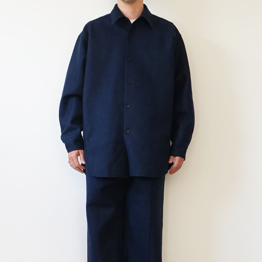 Cale - WOOL FELT REGULAR COLLAR SHIRT