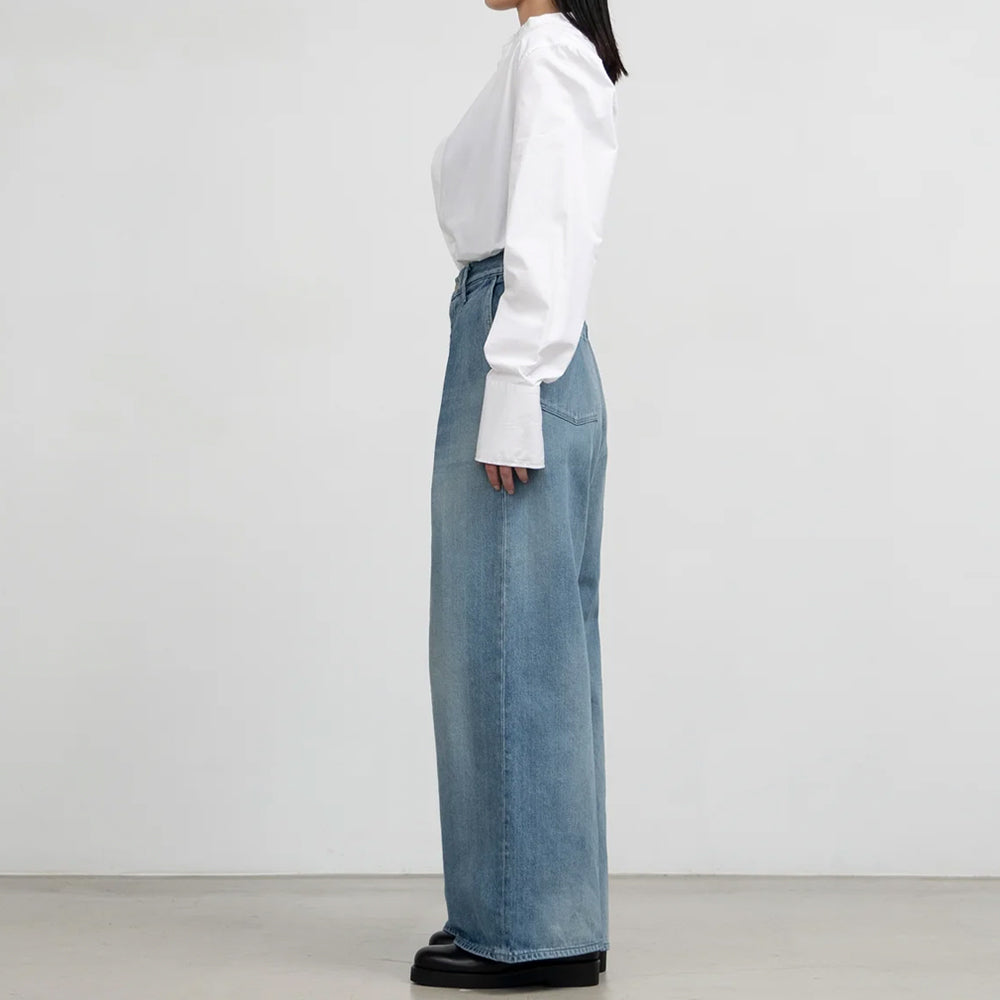 Graphpaper - Selvage Denim Two Tuck Wide Pants-LIGHT FADE-