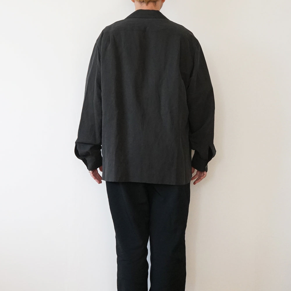 A.PRESSE - Silk Linen Open Collar L/S Shirt