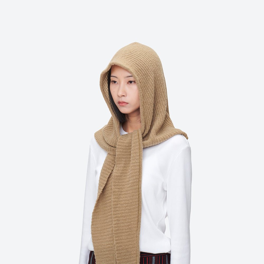 KIJIMA TAKAYUKI - BOUCLE KNIT HOODED SCARF
