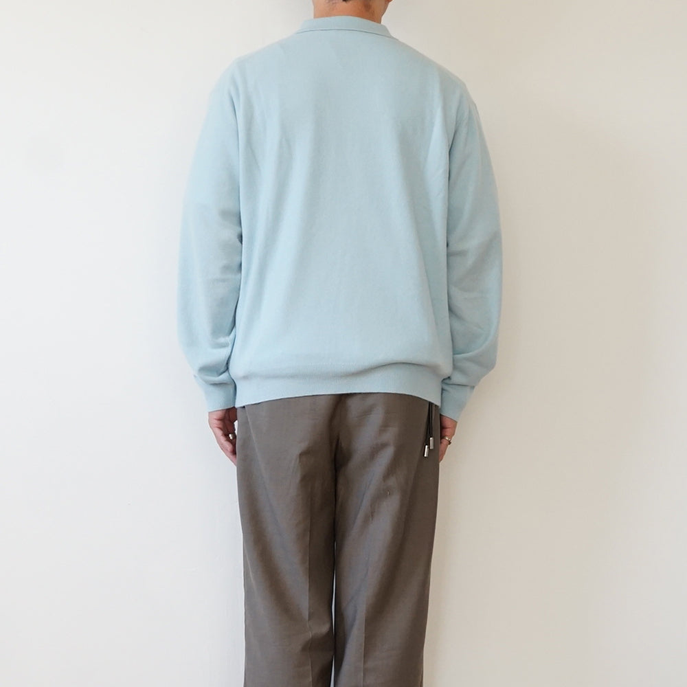 ATON - BABY CASHMERE ZIP UP POLO SWEATER