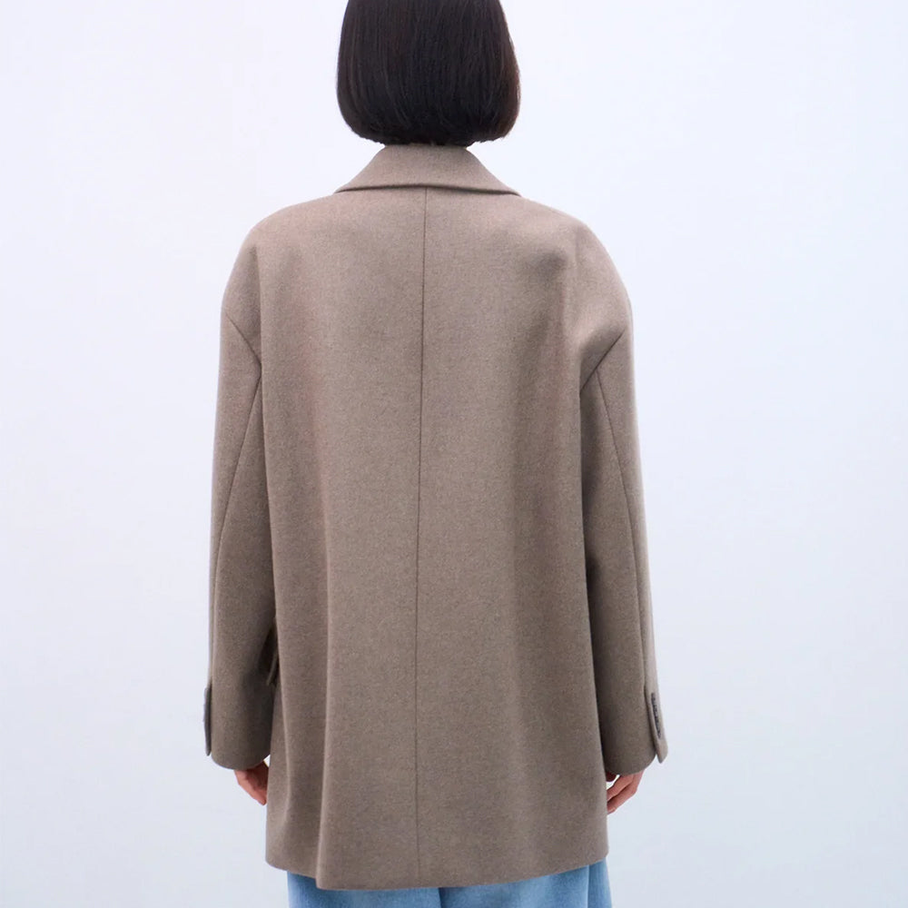 ATON - SUPER 120S DOUBLE MELTON OVERSIZED JACKET COAT