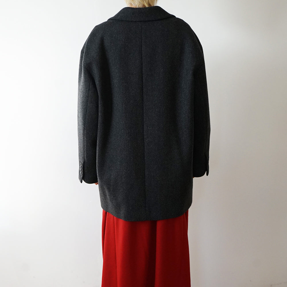 ATON - SUPER 120S DOUBLE MELTON OVERSIZED JACKET COAT