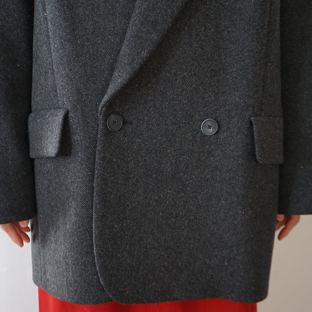 ATON - SUPER 120S DOUBLE MELTON OVERSIZED JACKET COAT