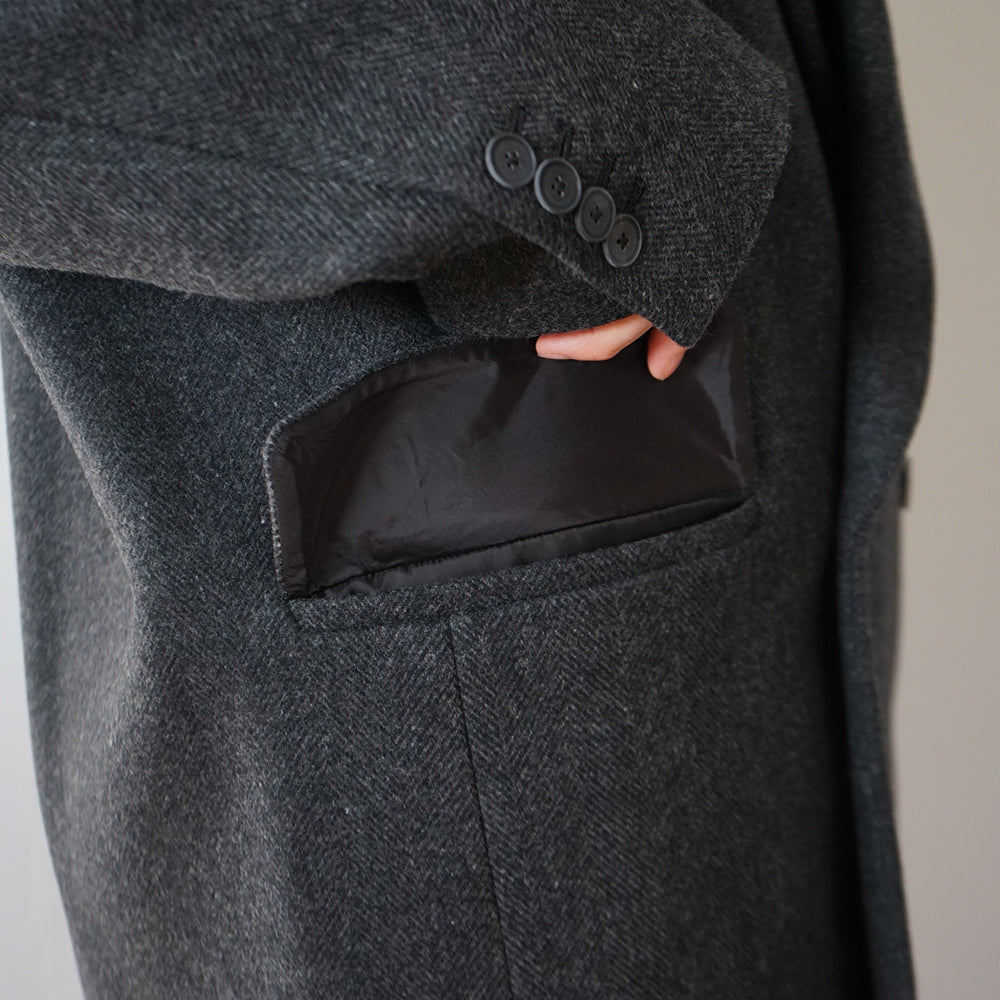 ATON - SUPER 120S DOUBLE MELTON OVERSIZED JACKET COAT