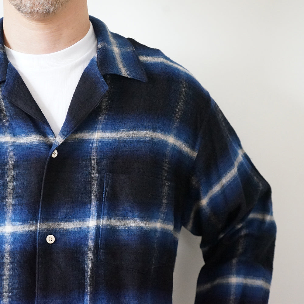 blurhms - Cotton Rayon Ombre Open-collar Shirt L/S