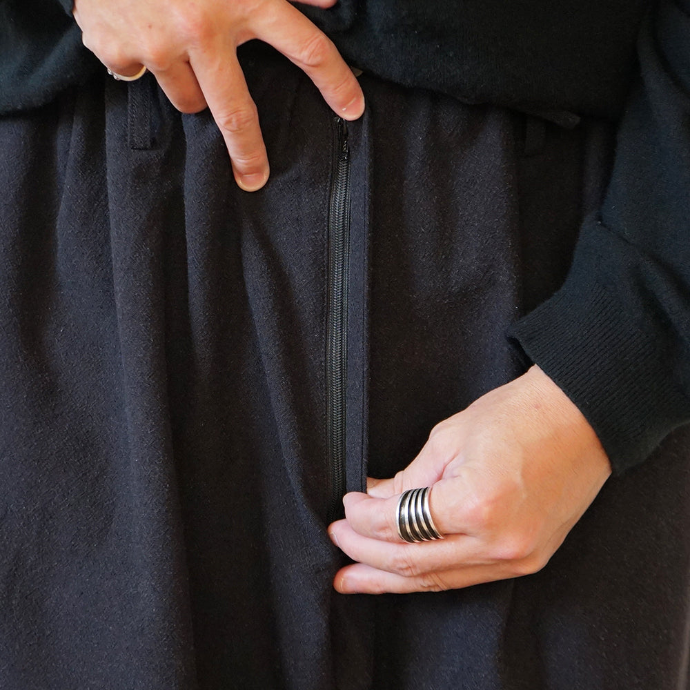Cale - Silk Wool Nidom Easy Over Pants