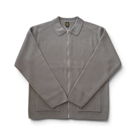 BATONER - SOLID WOOL RIB POLO ZIP UP BLOUSON